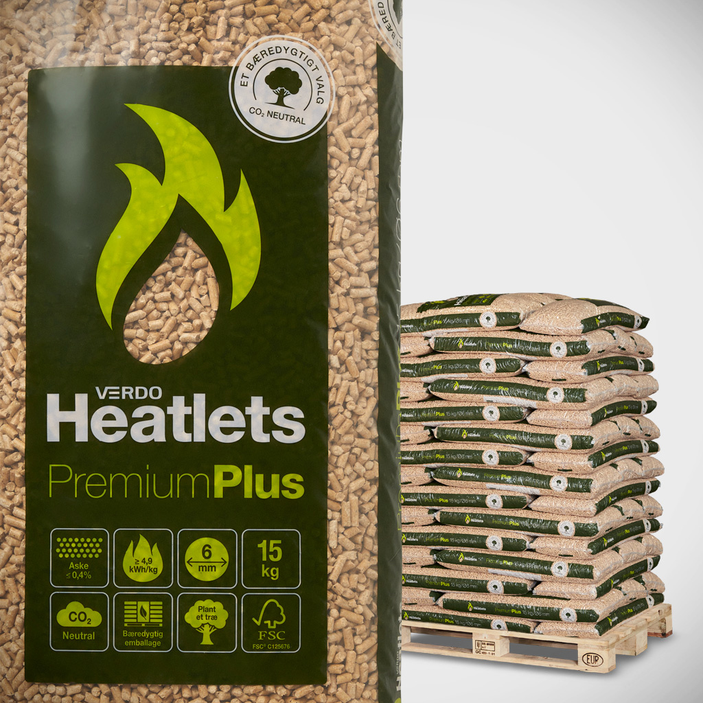 Heatlets PREMIUM Træpiller 6mm 15kg 900 Kg Fra NordiskHandel.dk ApS