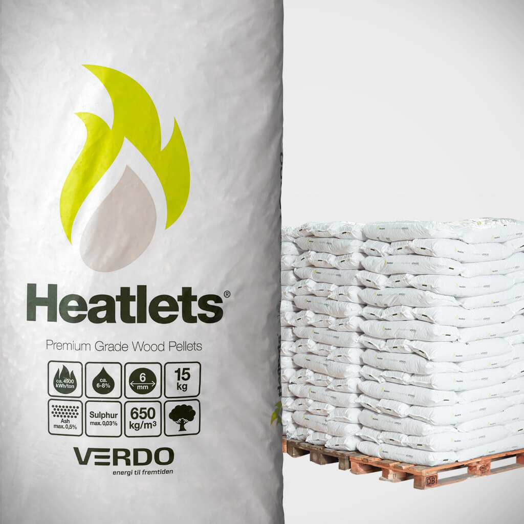 Heatlets Standard Træpiller 6mm 900kg Fra NordiskHandel.dk ApS