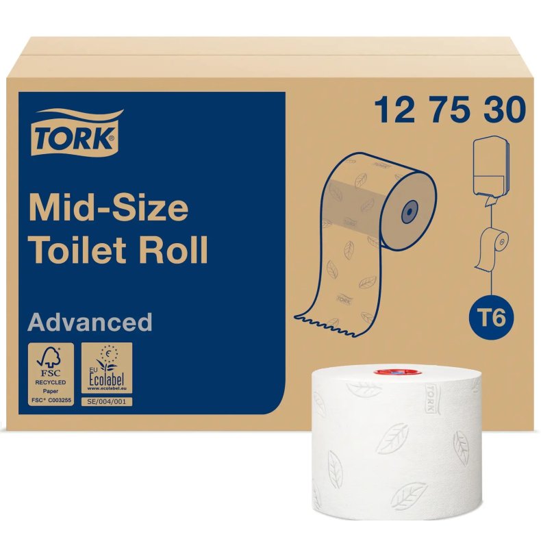 Toiletpapir Tork Advanced T6 Mid-size 2-lag 100 m Hvid 127530